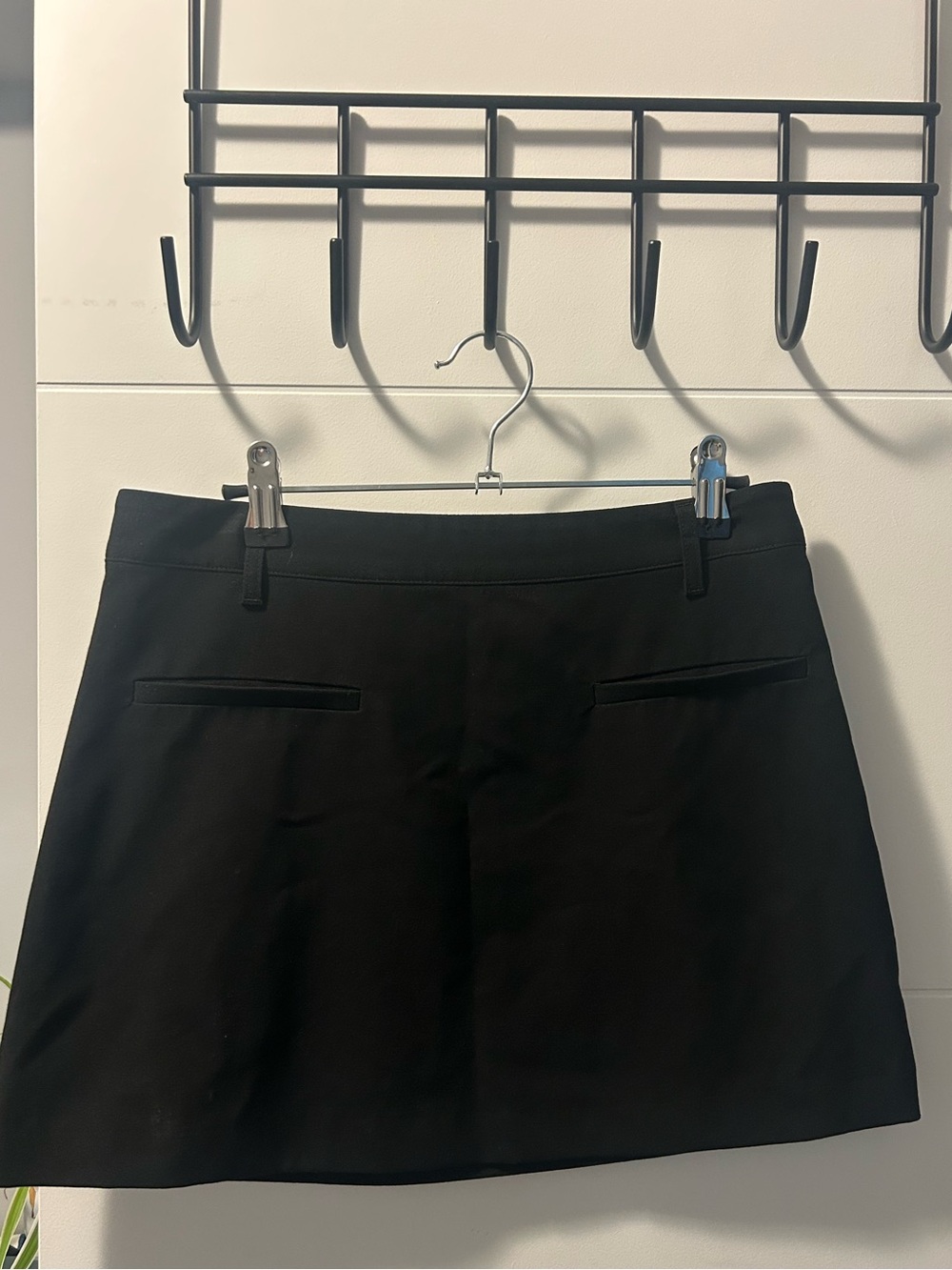 Black Mini Skirt with Belt Loops & Pocket Details